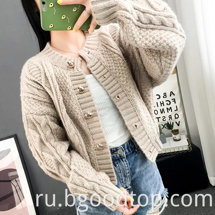 Solid color versatile short cardigan sweater